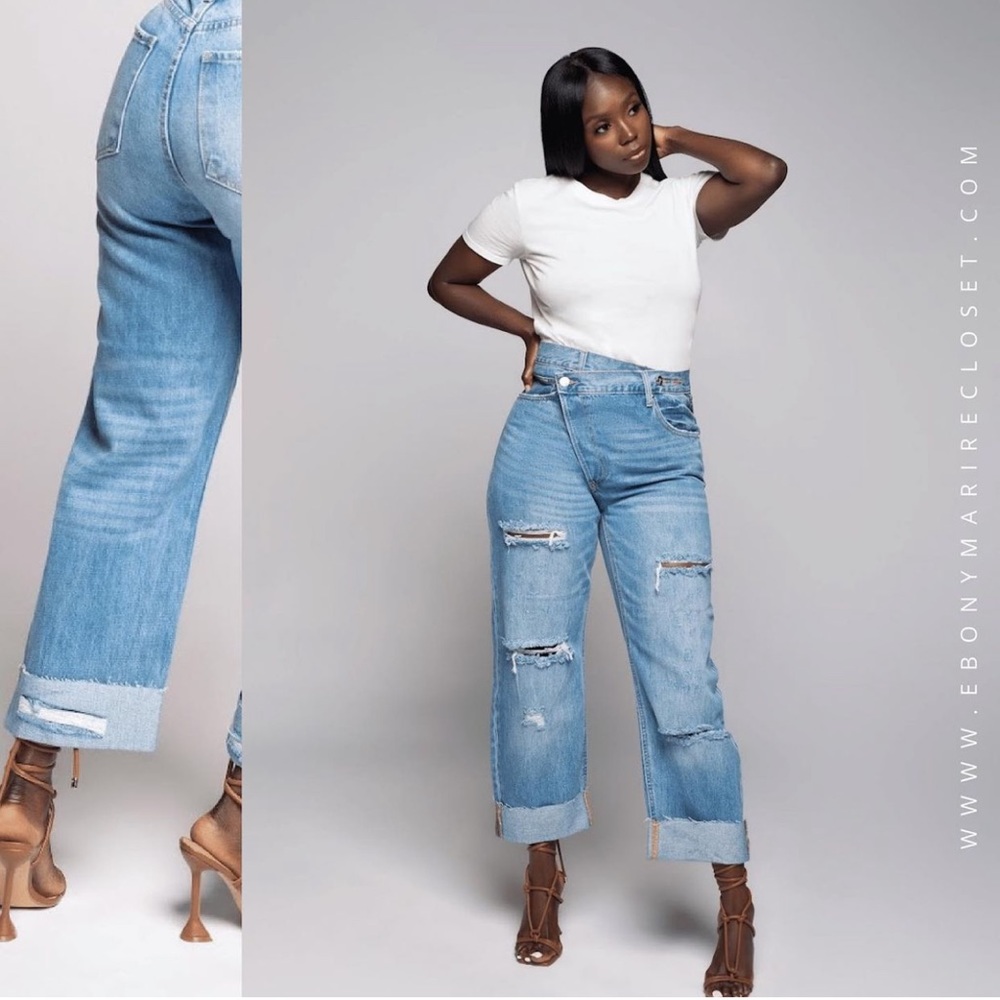 High waisted crossover premium denim🛍